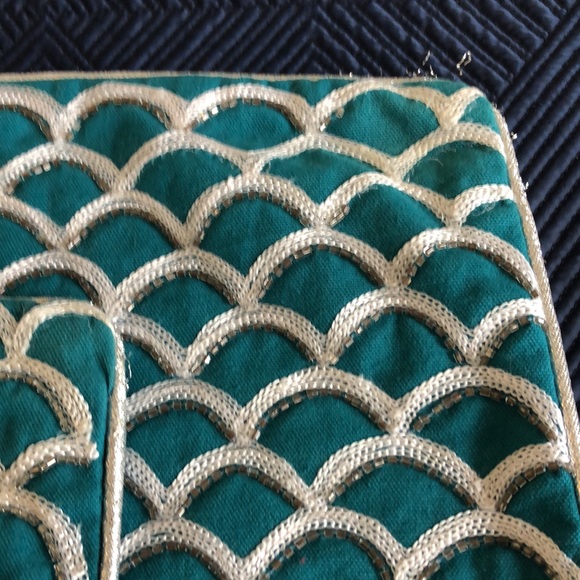 Set of (2) embroidered and beaded lumbar pillows. - Picture 2 of 4